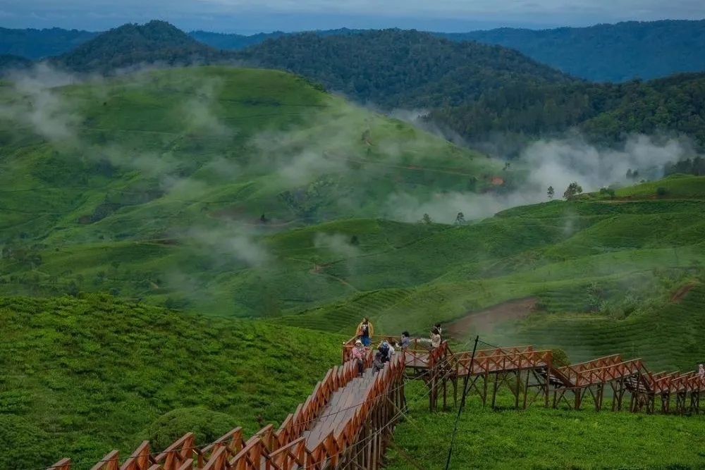 Spot Jembatan Kayu di Taman langit Pangelangan